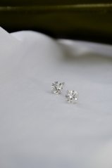 Stříbrné naúšnice BÍLÝ ZIRKON 5 mm