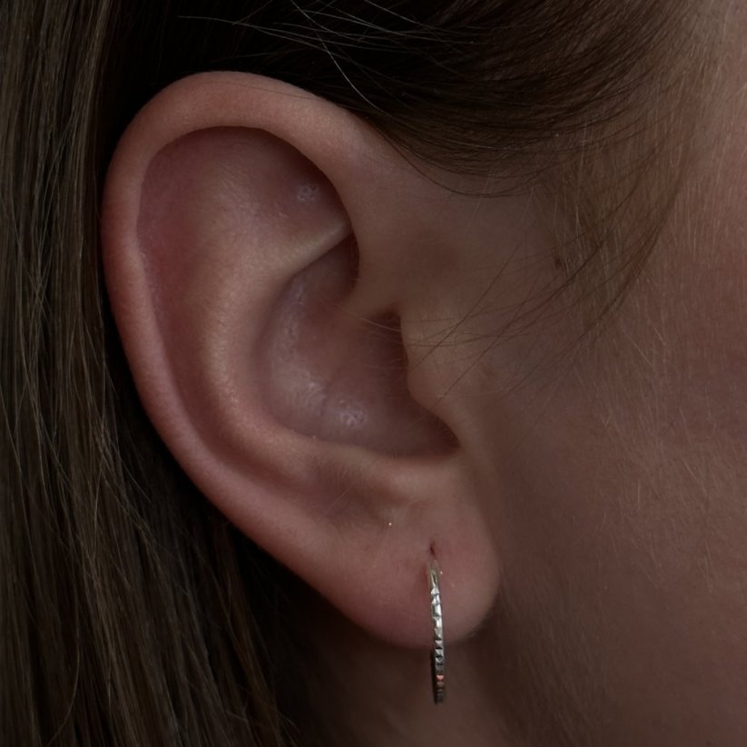 Stříbrné náušnice KRUHY DIAMOND - Průměr: 8 mm